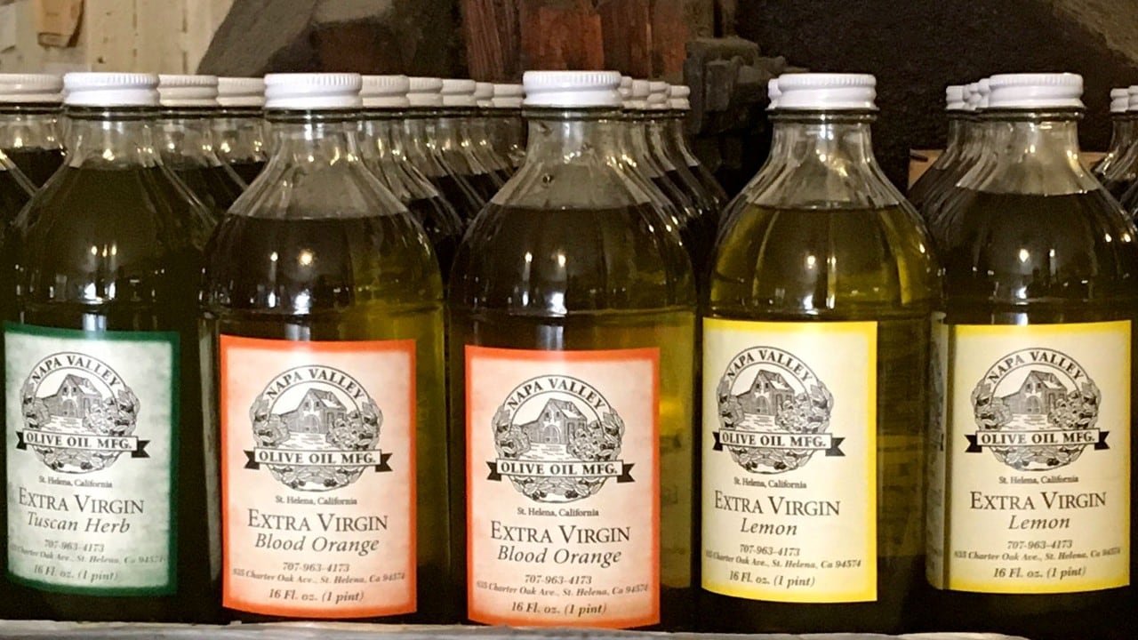 Napa Valley Olive Oil Manufacturing Company has a large selection of flavored olive oils.